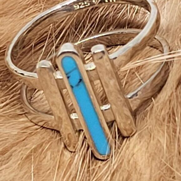 Sadada, 'Strait To It',Turquoises and Sterling Silver, Size 5 Ring - Picture 7 of 10